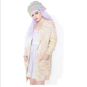 Sugar Thrillz Chunky Pastel Knit Cardigan Size M/L